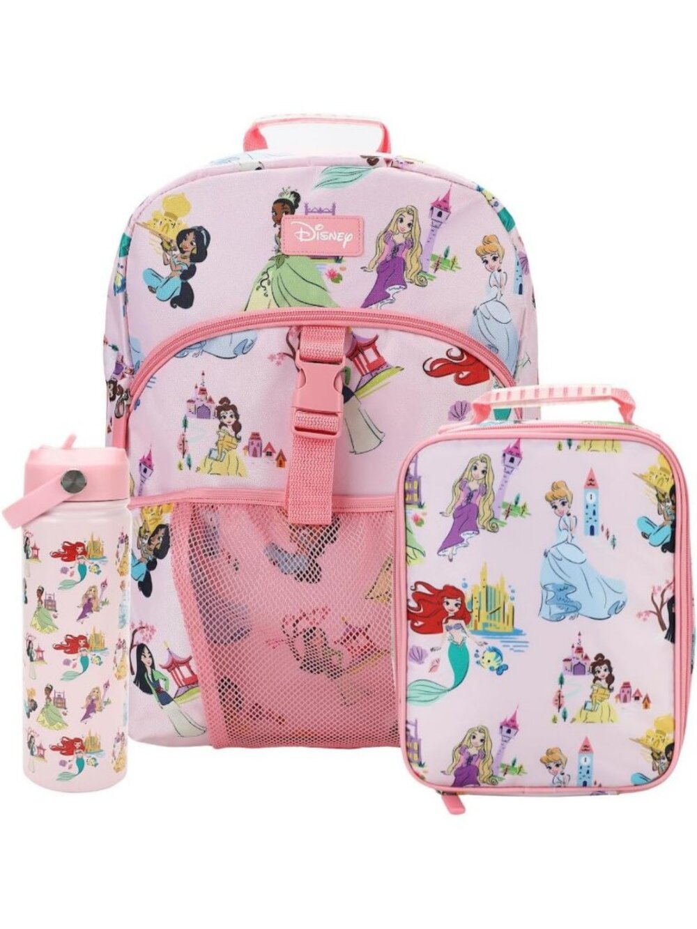 Stylish 16" Backpack & Lunch Box Set with Stainless Steel Water Bottle for